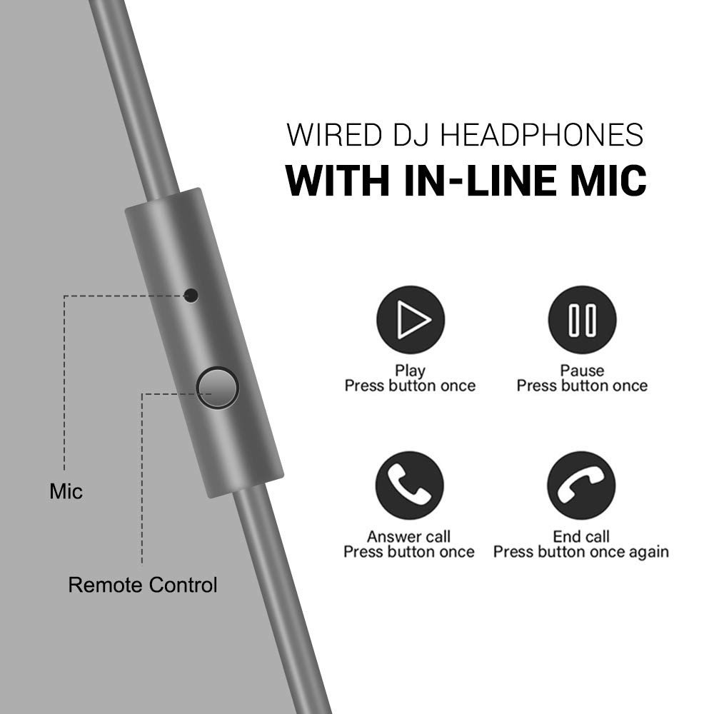 OneOdio Wired Over Ear Headphones Studio Monitor & Mixing DJ One Size, Grey