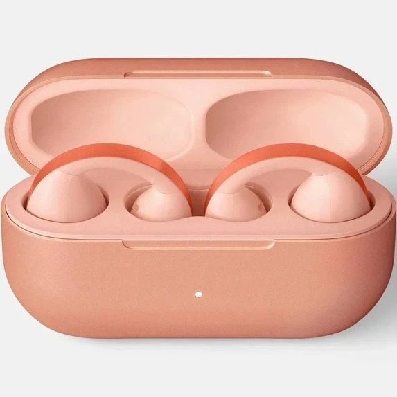 Heyday Open Ear Wireless Earbuds with Case Bluetooth Peach Color