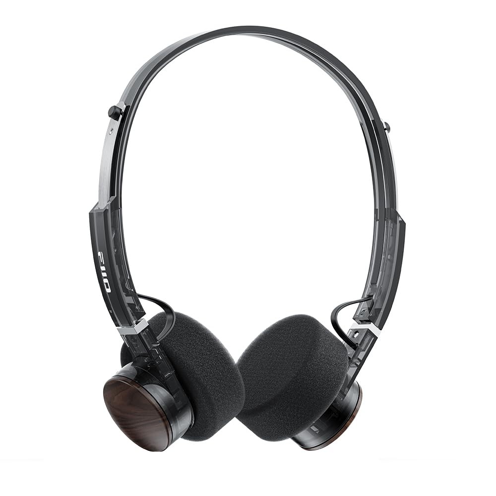 FiiO EH11 On-Ear Bluetooth Headphones LDAC Hi-Res Transparent Black Retro Style