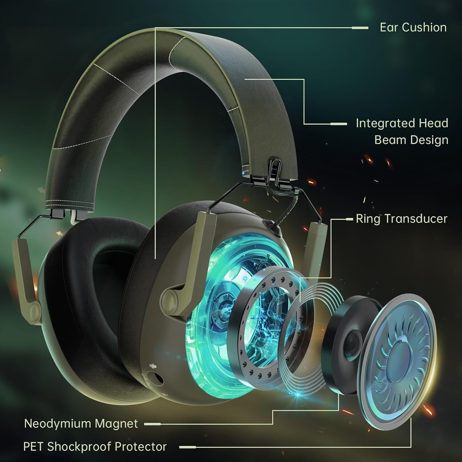 Auriculares inalámbricos para juegos con diseño plegable y con diadema US NUEVO