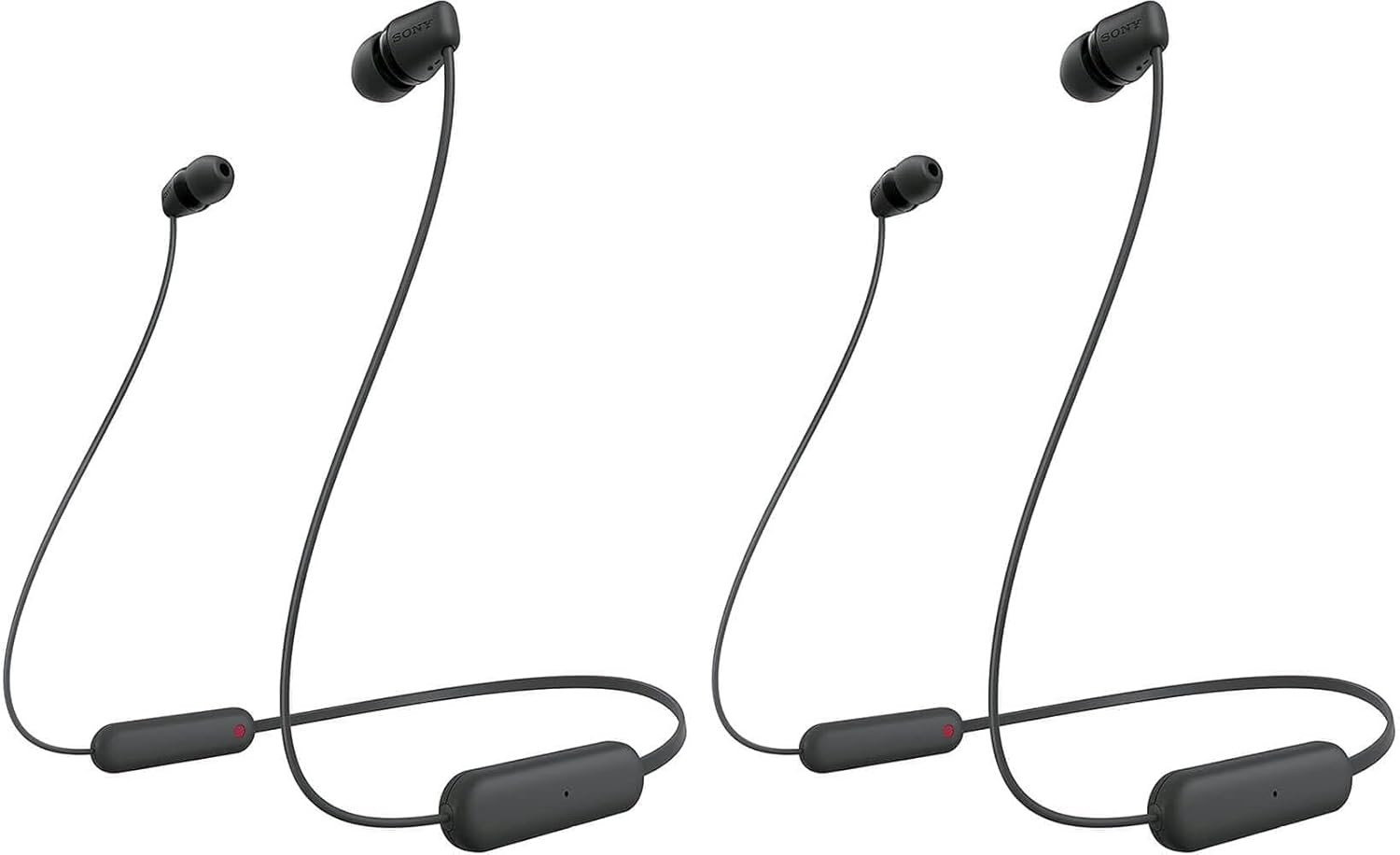 WI-C100 Wireless In-Ear Bluetooth Headphones with Built-In Microphone, Black