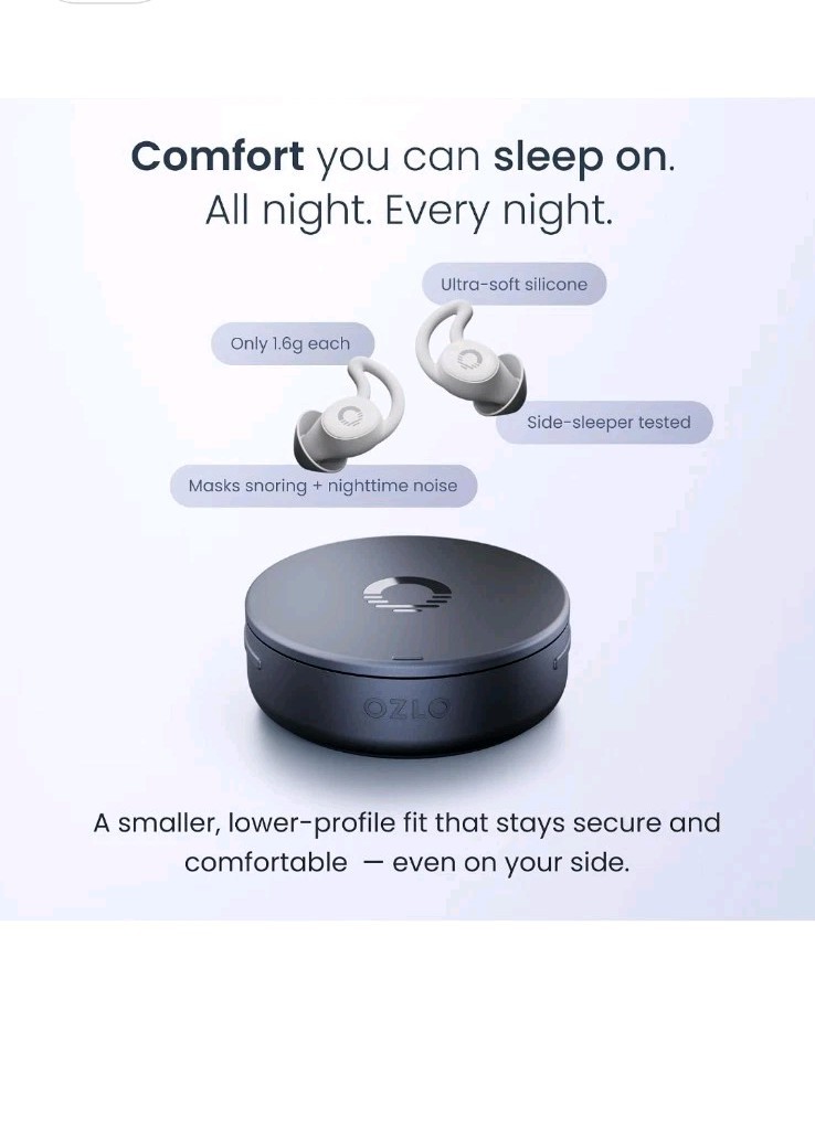 Ozlo – Sleepbuds 2 Noise-Masking Sleep Earbuds, Side Sleeper Comfort, Snore…