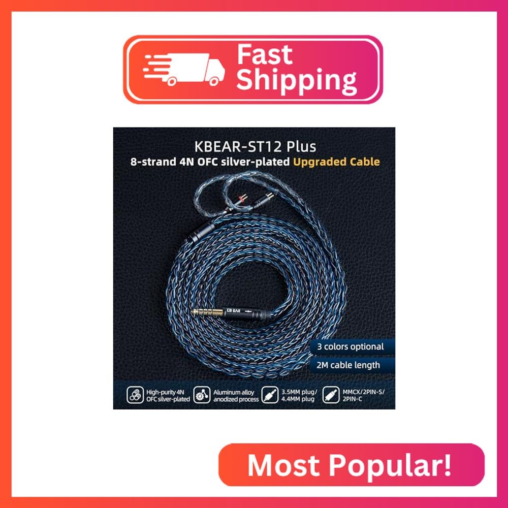 ZS10 Pro 2M Long In Ear Monitor IEM Earphone Cable,KBEAR ST12 PLUS Headphone,4N