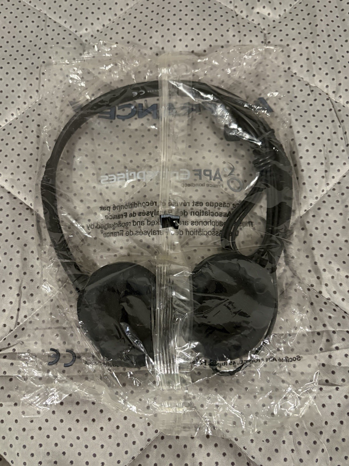 Air France Economy Headphones Airline Wired 3.5mm Travel Headset New In Package