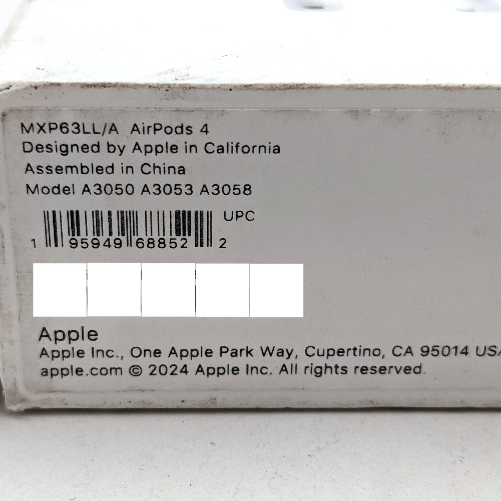 Apple AirPods 4th Gen Earbuds & Case – (A3050 A3053 A3058) – MXP63LL/A