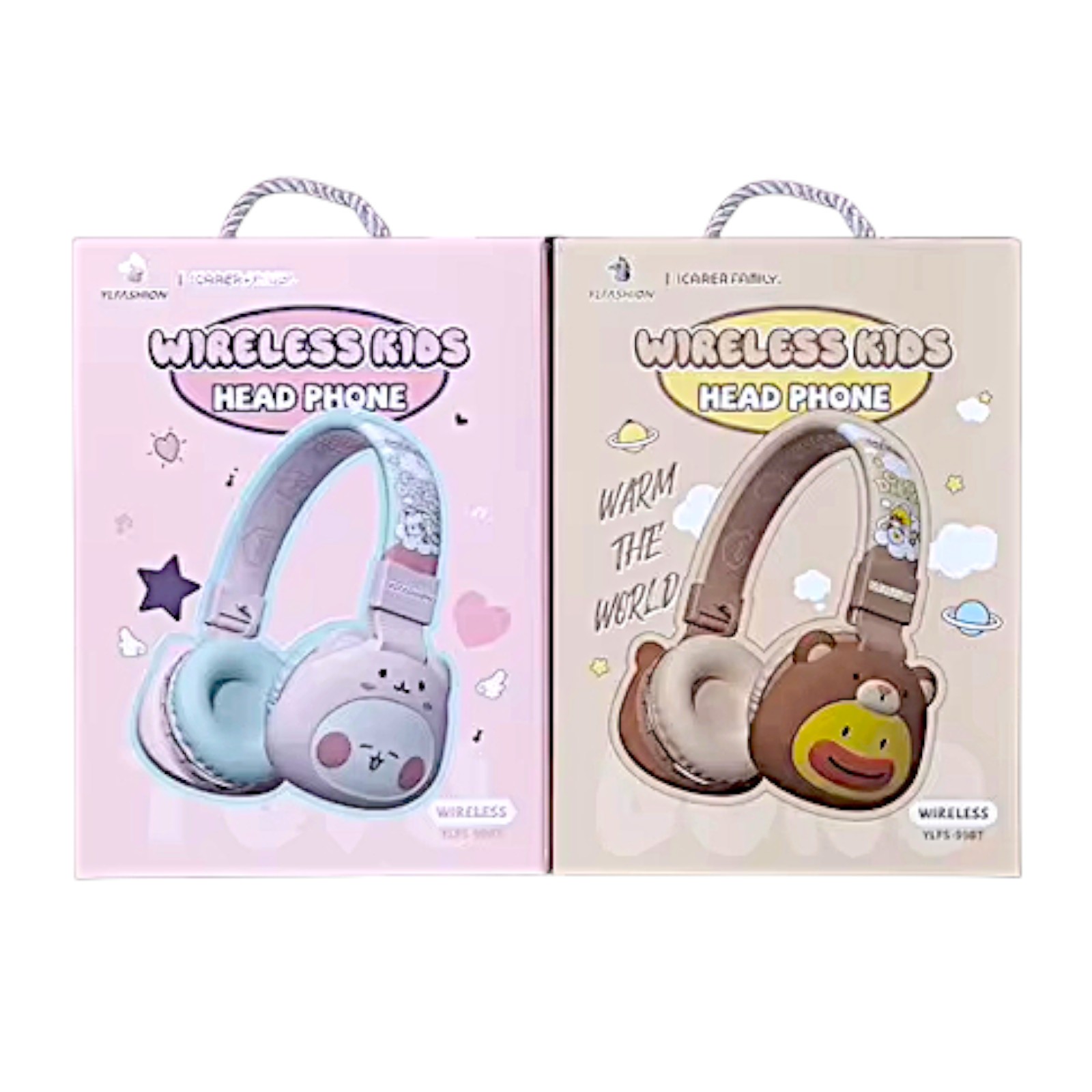 Candy Cat Bunny Cartoon Wireless/Wired Headphones Soft Pad Kids Headset Gift Box
