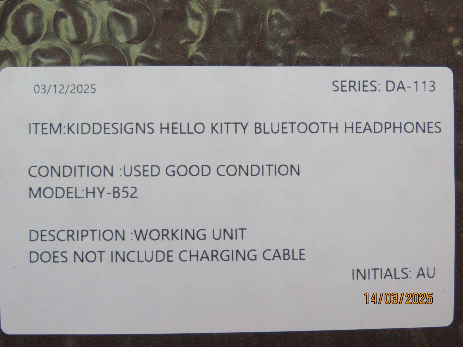 KIDDESIGNS HELLO KITTY Bluetooth HEADPHONES [DA113]