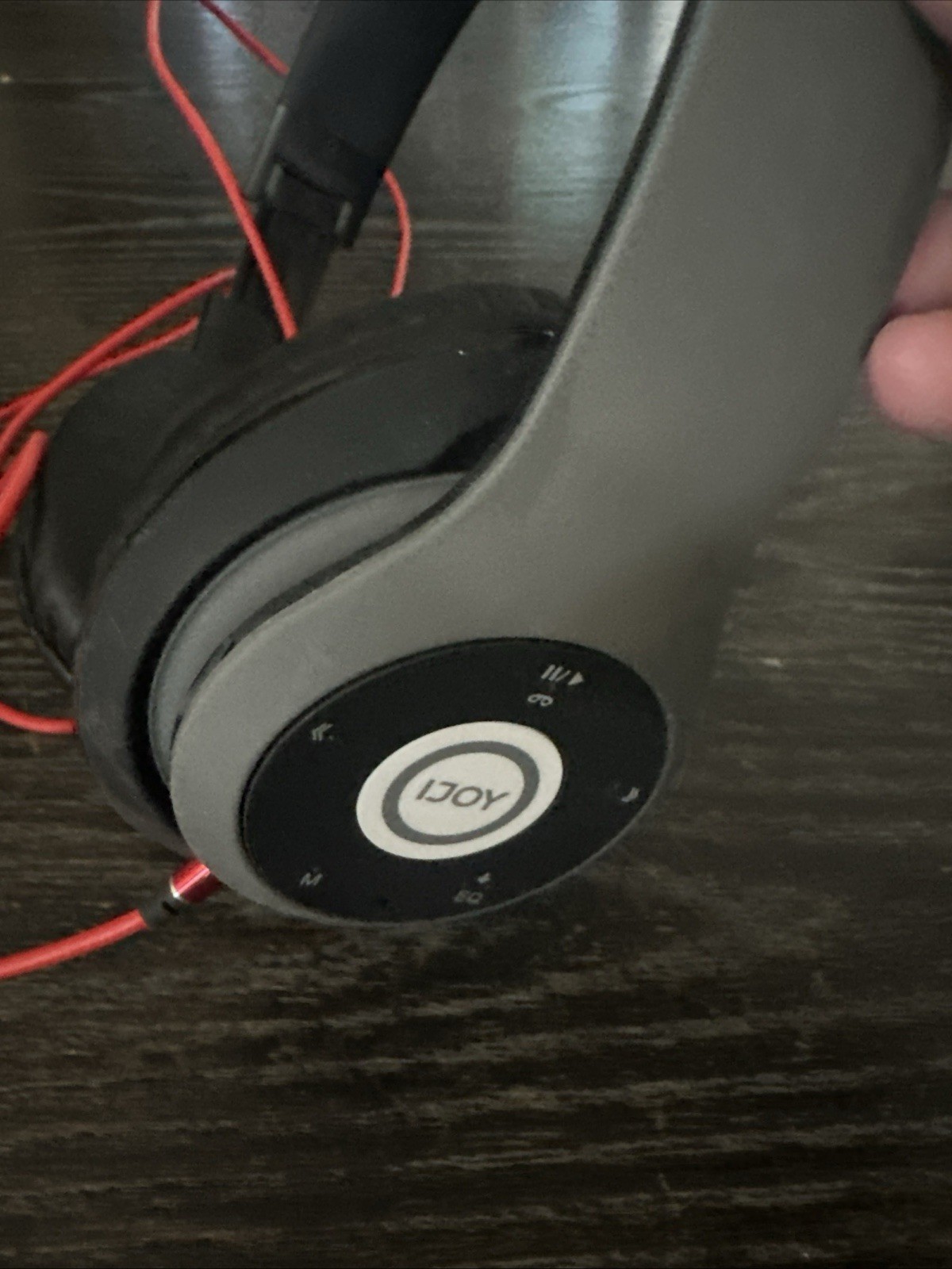 iJoy LOGO Gray Matte Finish Wireless(or Wired) Bluetooth Over The Ear Headphones