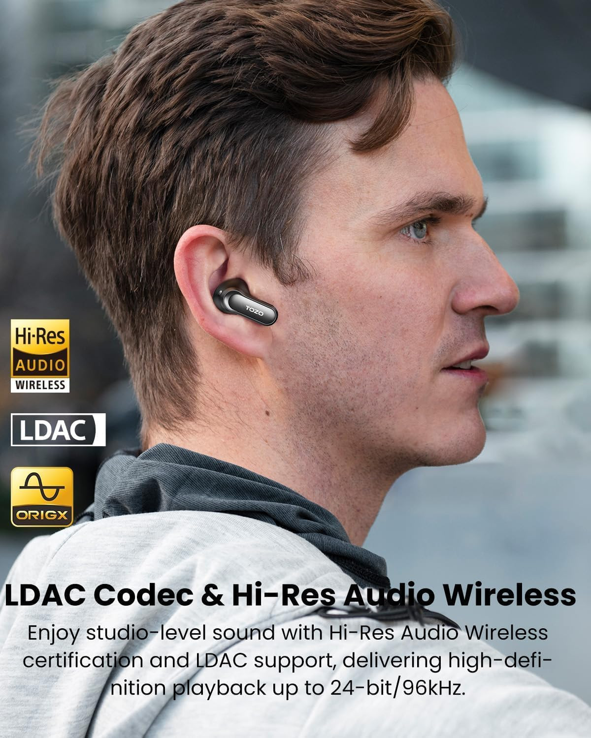 NC20 Pro Active Noise Cancelling Wireless Earbuds, Smart LCD Screen | LDAC Hi-Re