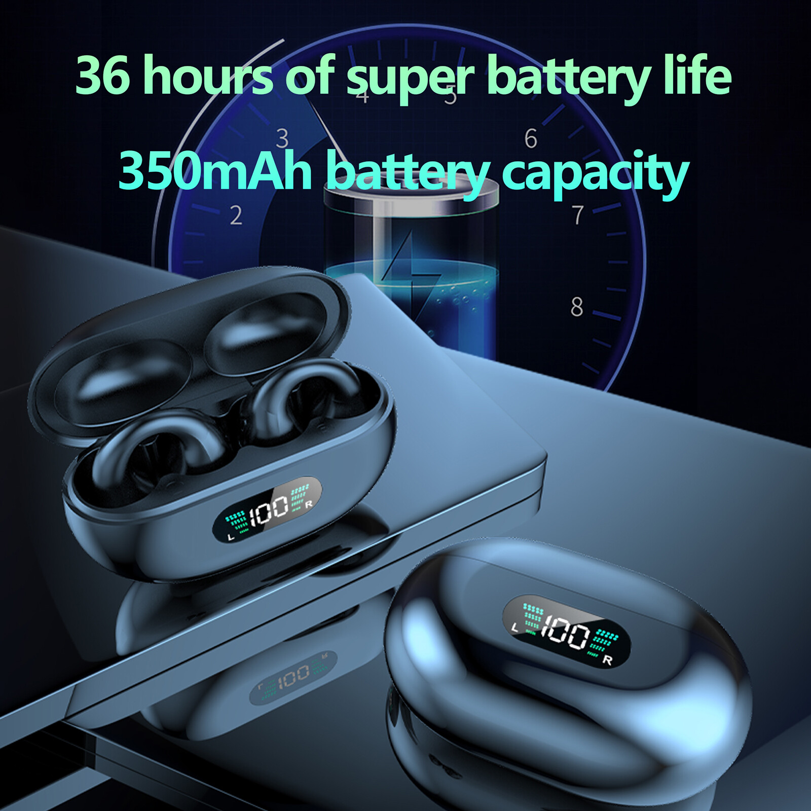 YYK-Q80 Headphones with Earhooks Built-in 350mAh P5E4