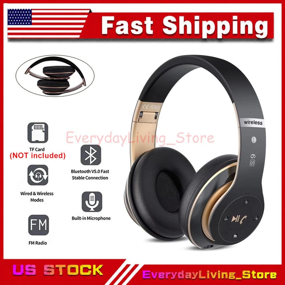 Wireless Headphones Bluetooth Noise Cancelling Stereo Earphones Over Ear Headset