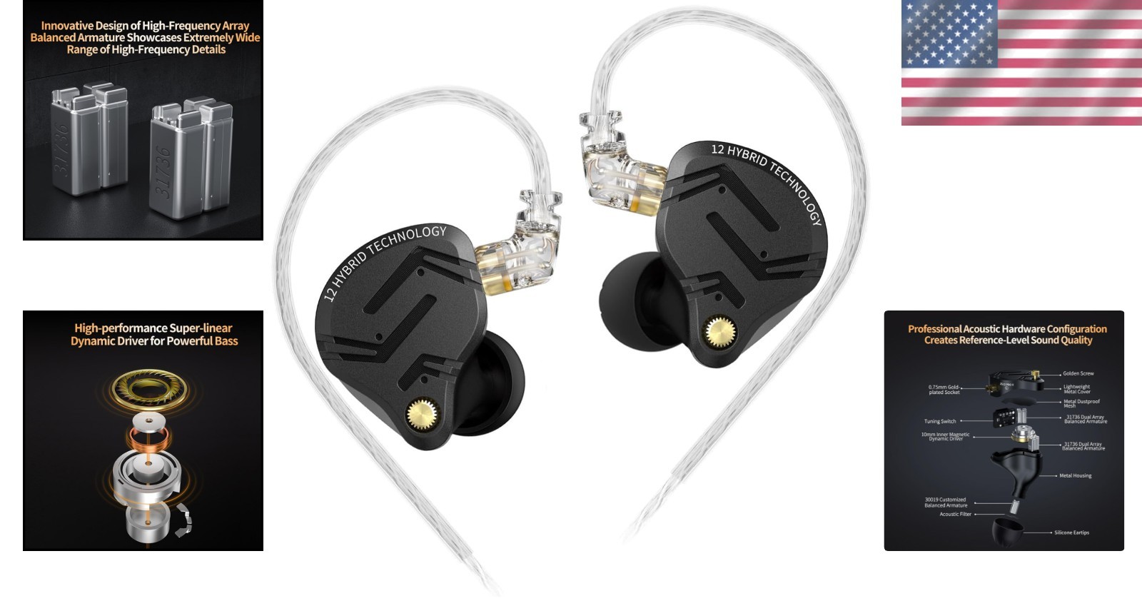 KZ ZS12 PRO X in Ear Monitors for Musician