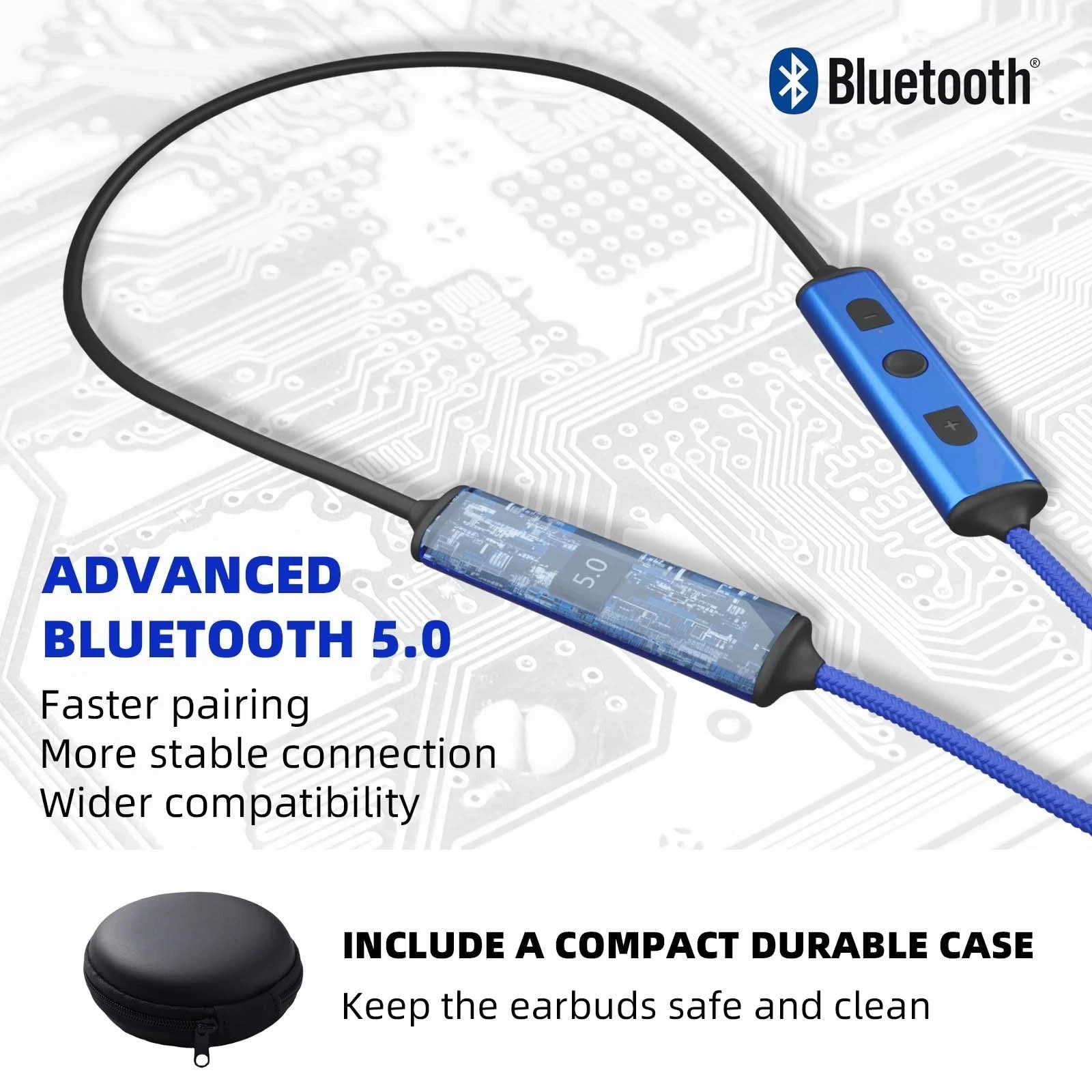 Cuzabe Ear Plugs Bluetooth Headphones for Work, Neckband Wireless Earbuds