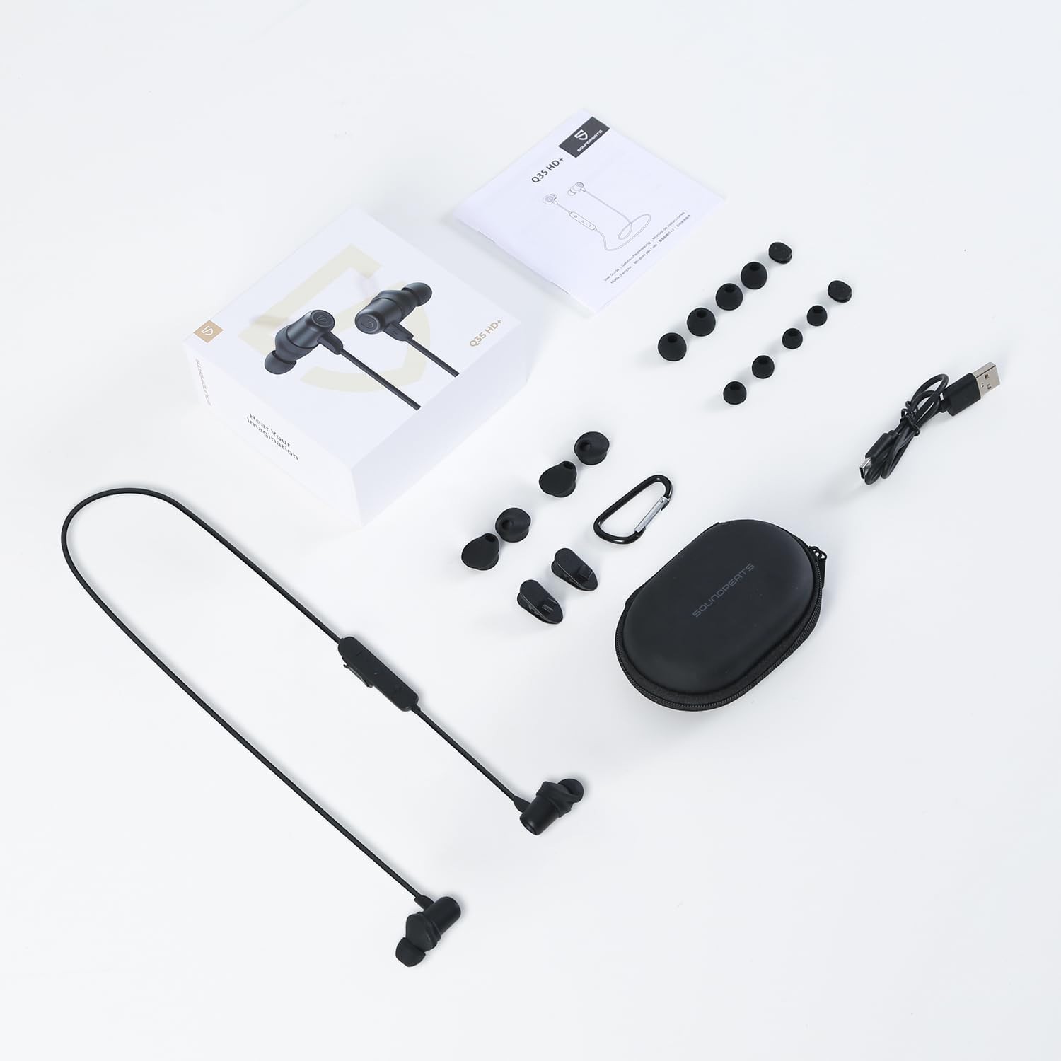 New SoundPeats Q35+ Neckband Headphones, Bluetooth 5.2, Sport Wireless Earbuds