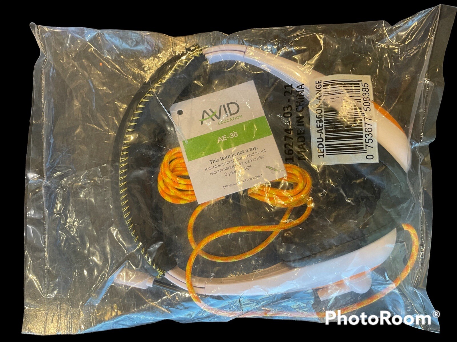 Avid Education AE-36 Headset with Noise Cancelling Microphone Orange 3.5mm Plug