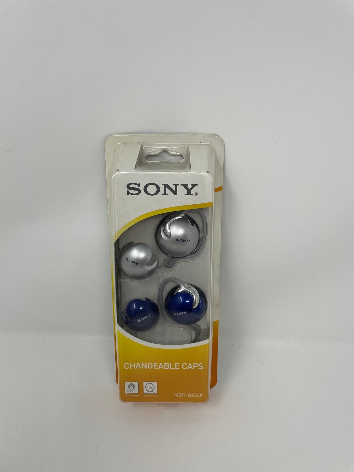 Sony Headphones MDR-Q22LP/SQ1 Stereo Headphones Changeable Caps Blue Silver NOS