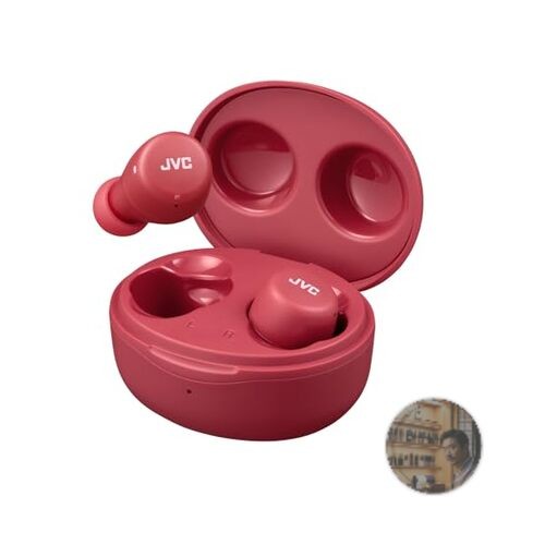 JVC Kenwood HA-A5T-R Wireless Bluetooth Earbuds Red IPX4 Waterproof 15H Playtim