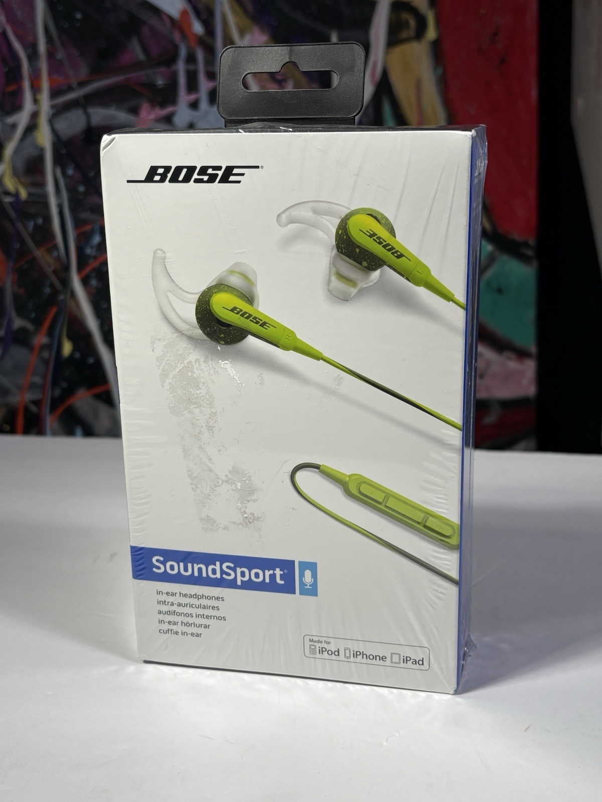BOSE SoundSport in-ear headphones Wired Apple Controls Green / Grey NEW