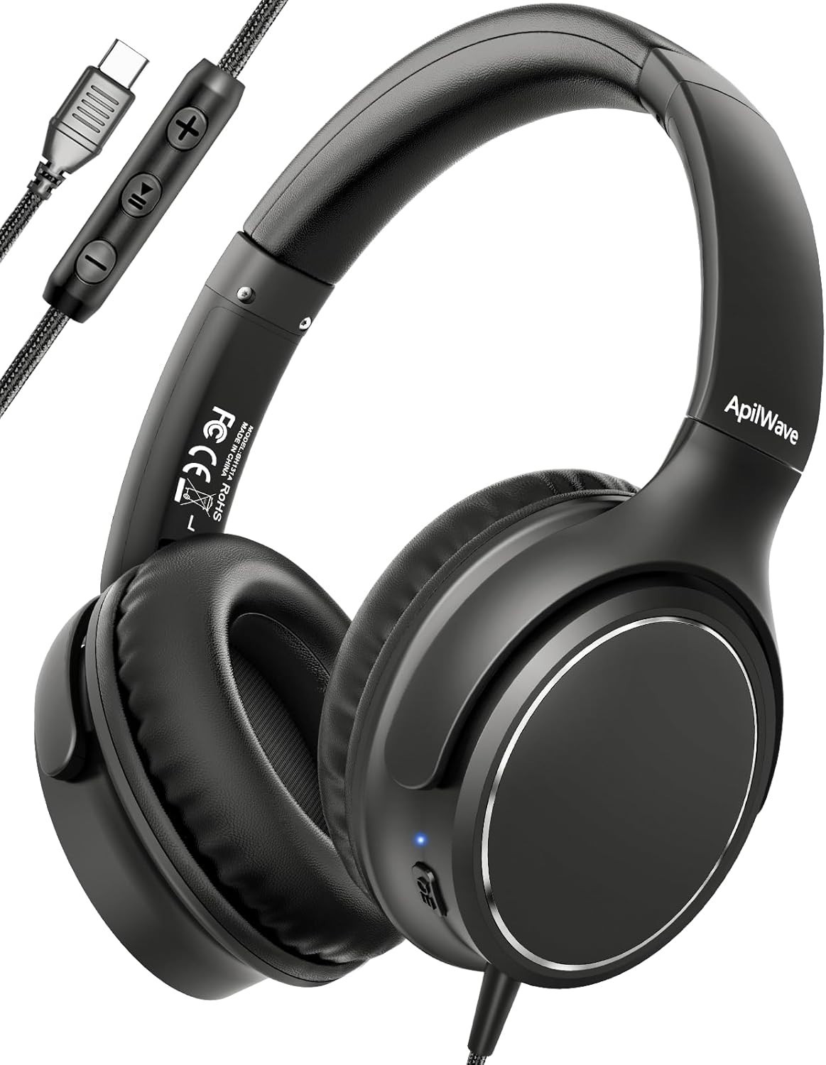 Wired Headphones with 3 EQ Music Modes & Mic, Over Ear Headphones with 1.2m C…