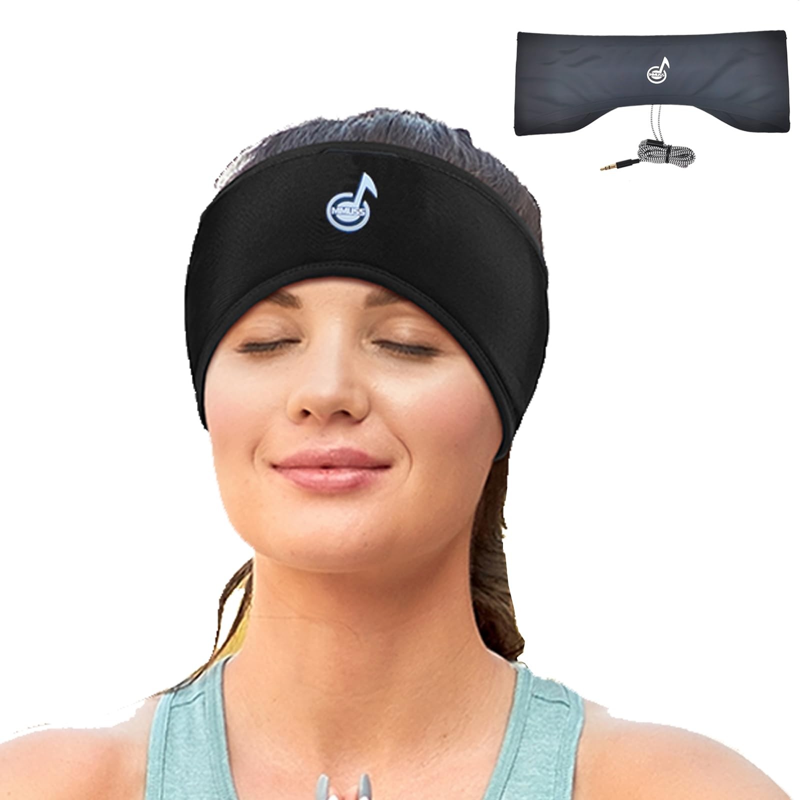 MMUSS Sleep Wired Headphones Stereo with Headband one size fits all, Black