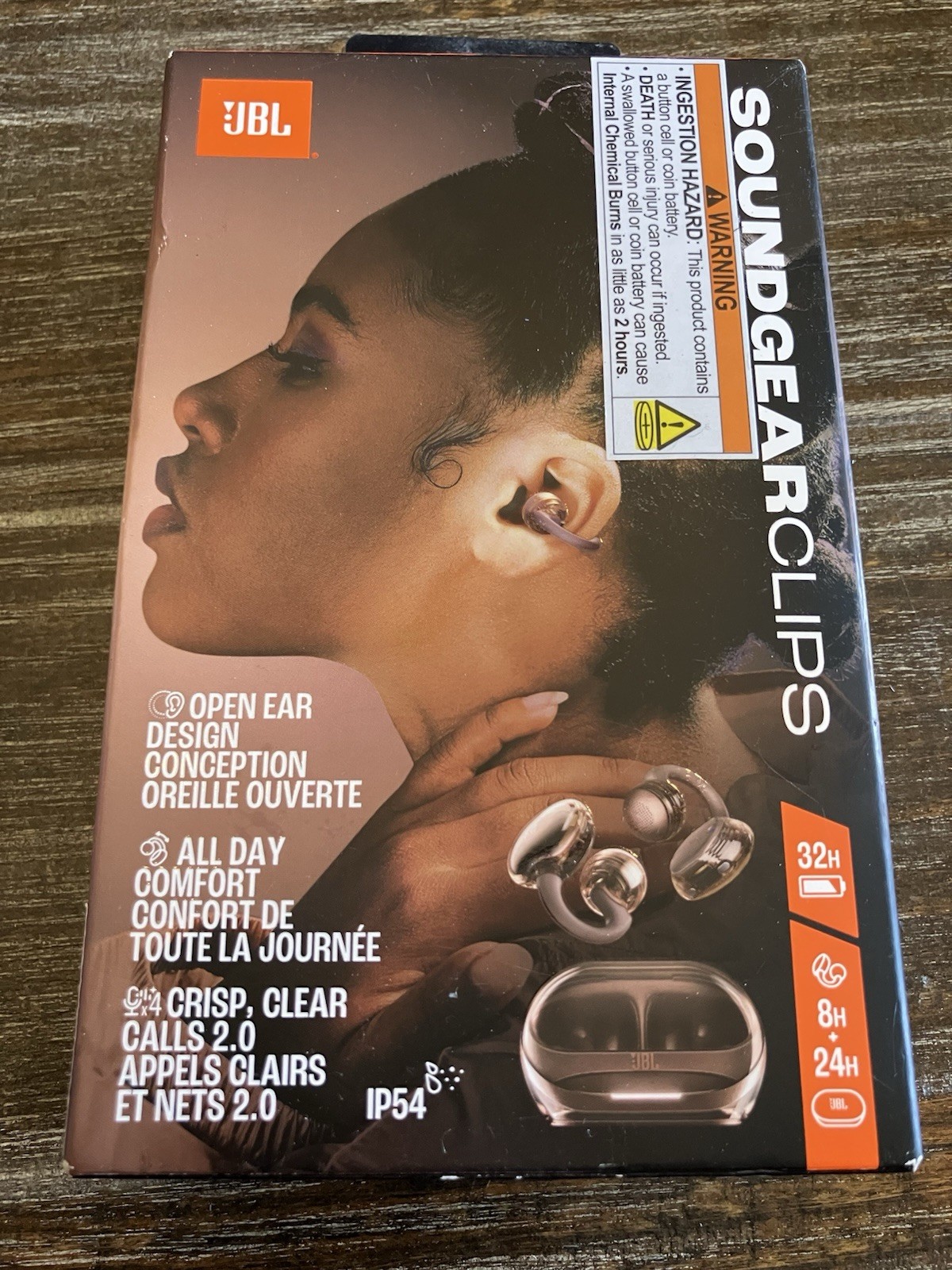 JBL SOUNDGEARCLIPS Open Ear Headphones, Bluetooth, IP54, 32 HR Battery Life