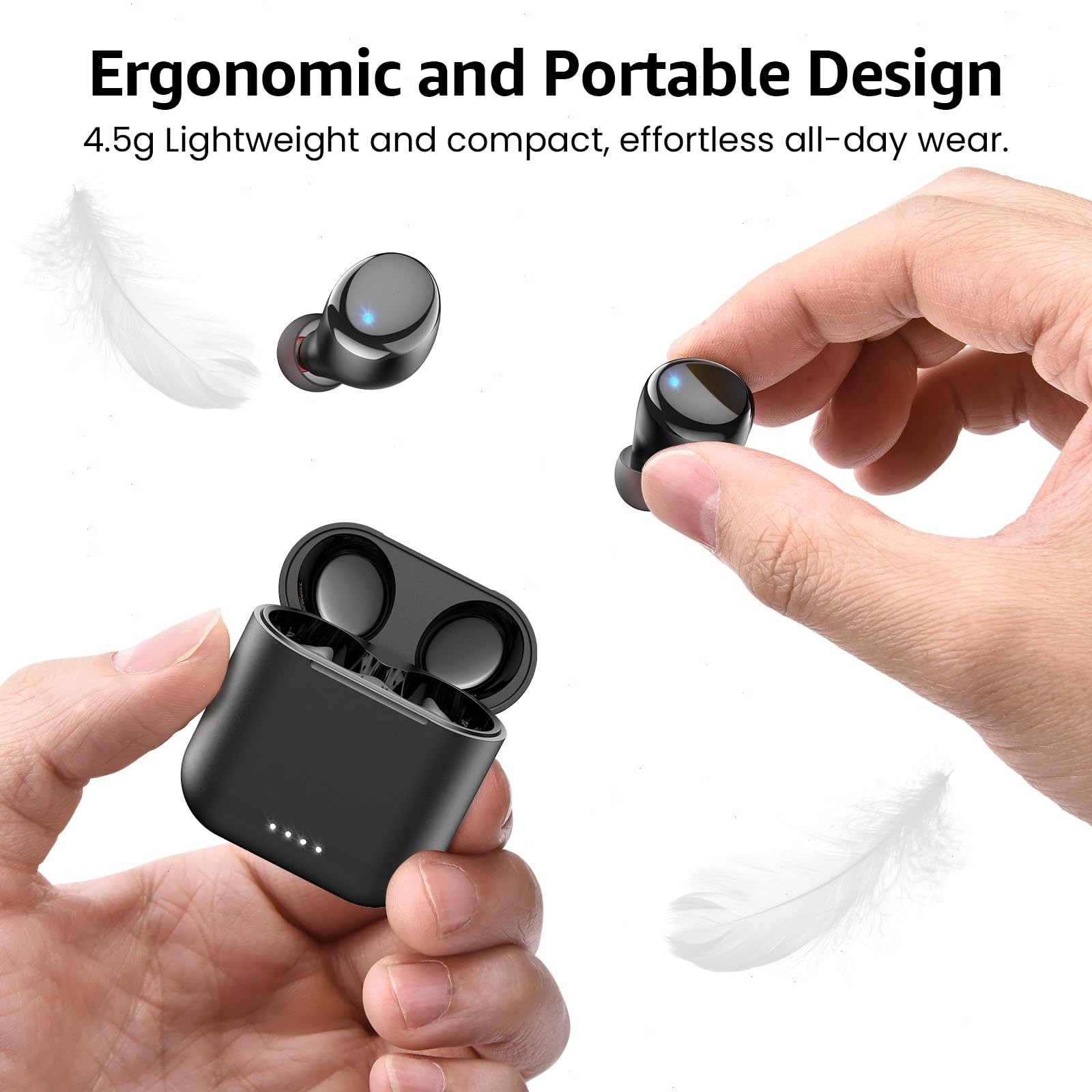 TOZO T6 Wireless Earbuds Bluetooth Stereo In-Ear Headphones, Black (Renew)