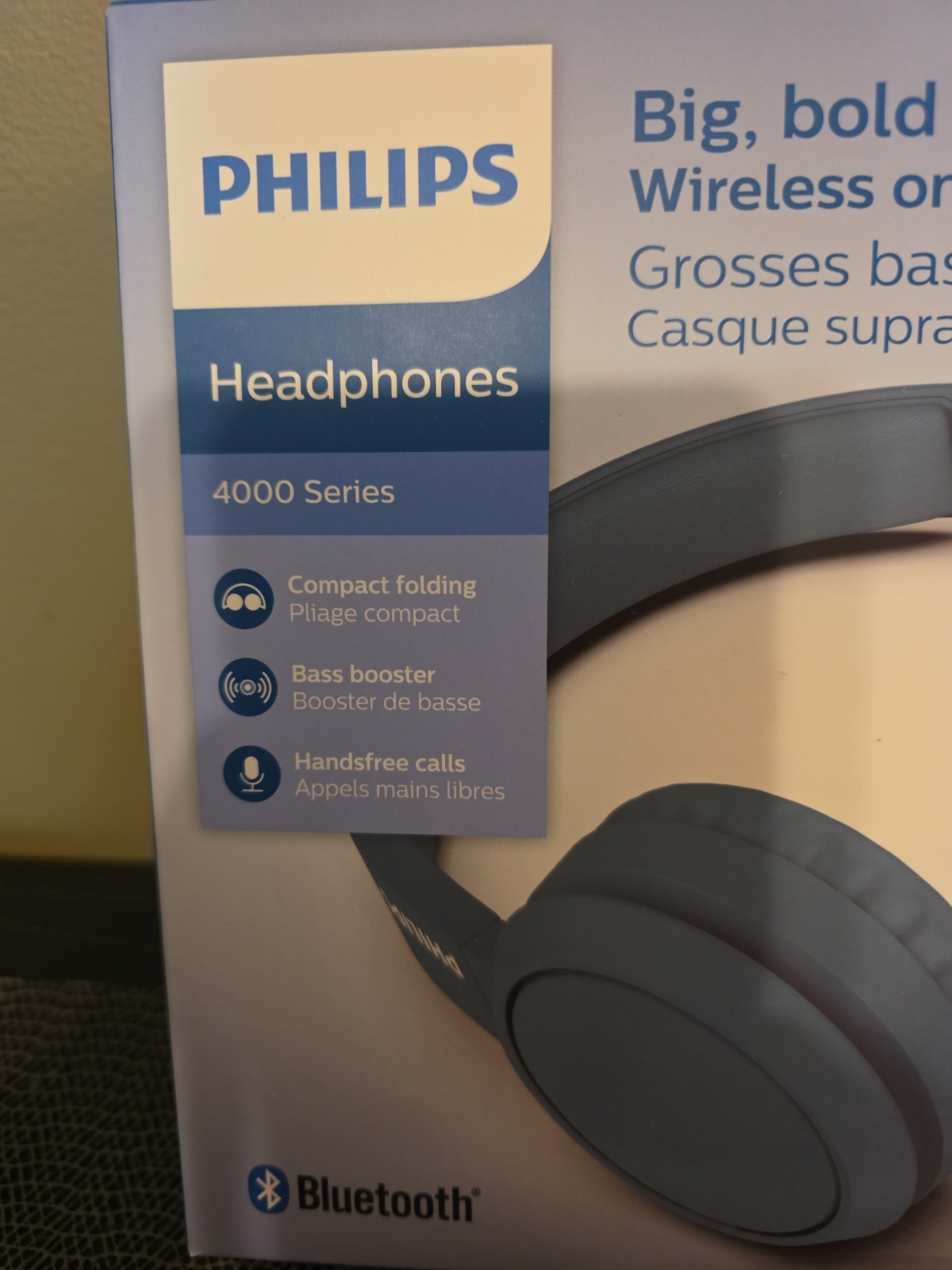 Philips Headphones 4000 Series, Wireless On-ear Headphones, TAH4205, New