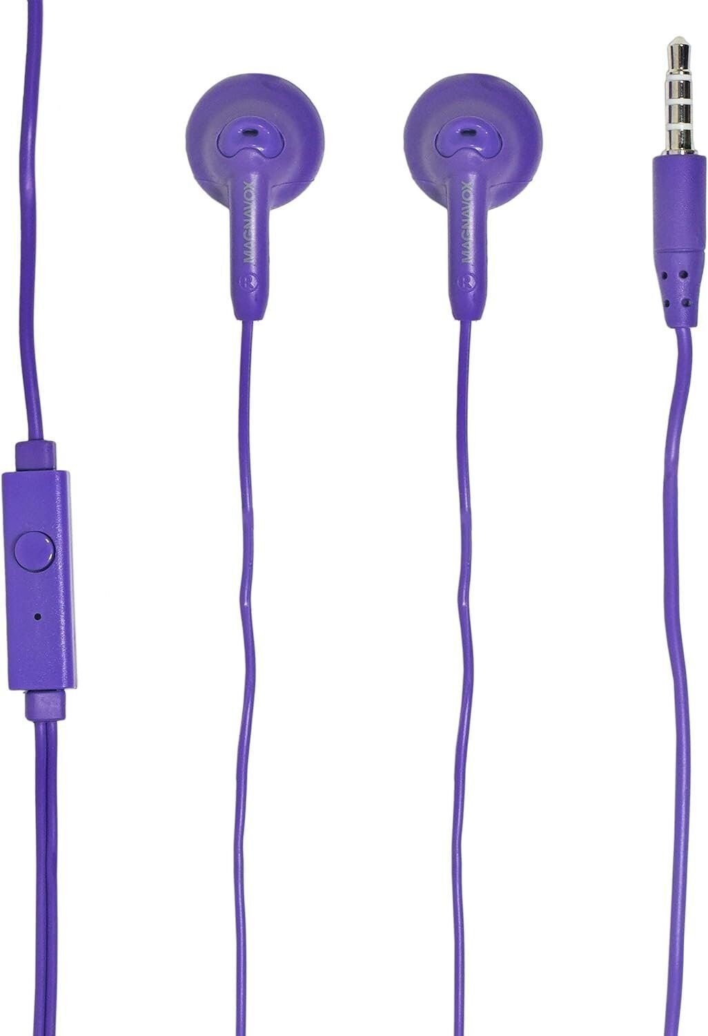Magnavox MHP4820M-PL Gummy Earbuds with Microphone in Purple | Available in…