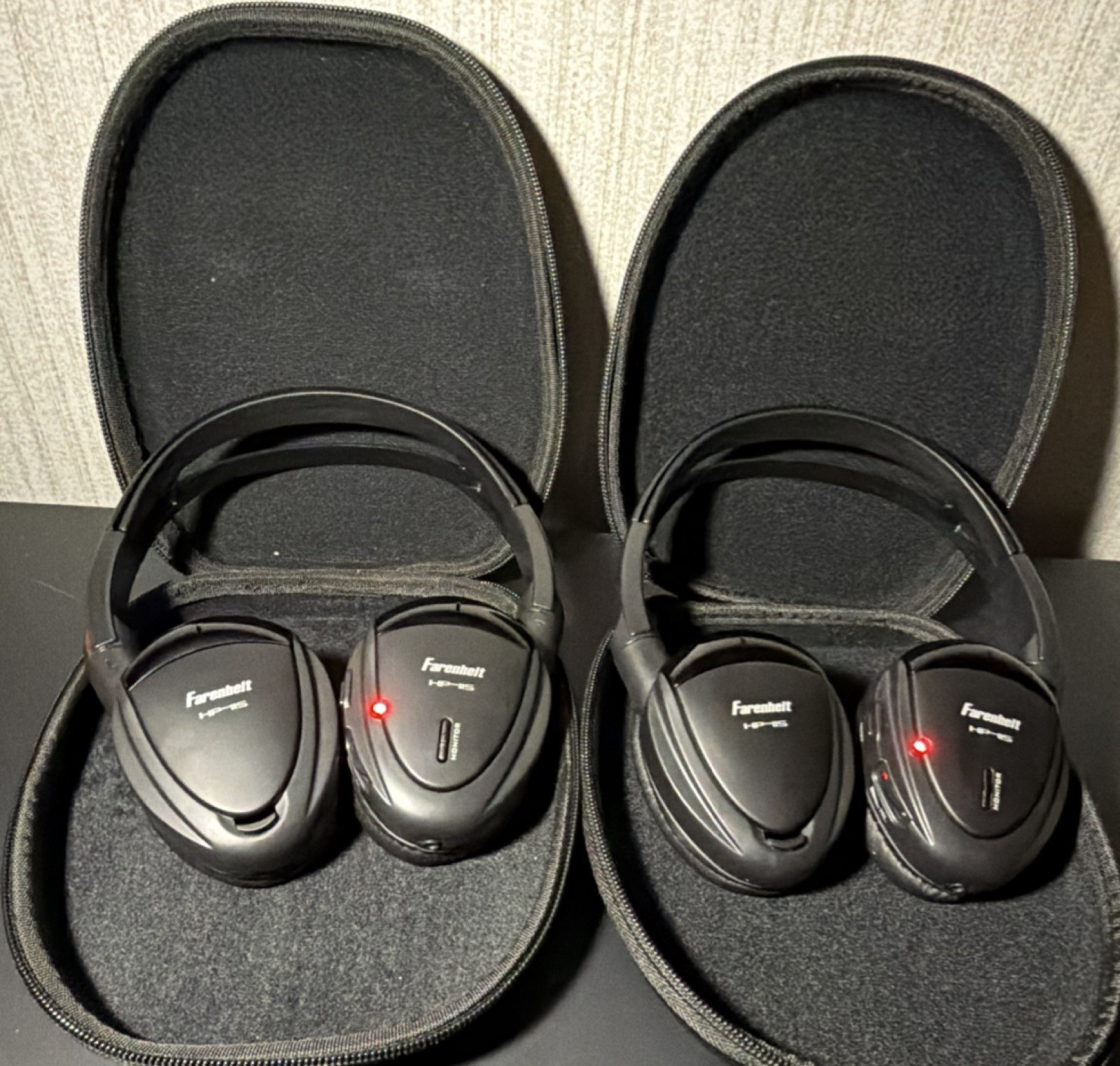 Farenheit HP-11S Wireless UHF RF Over-Ear Headphones, Black, Channel Monitor