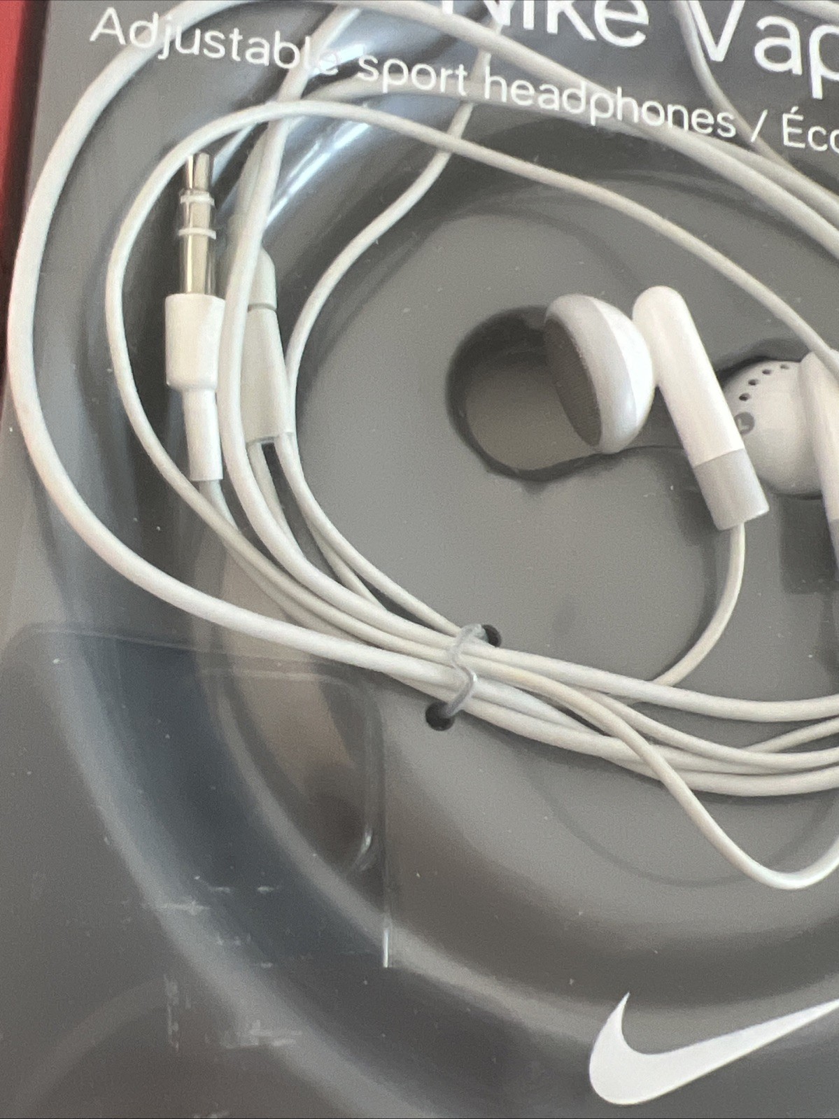 White Nike Vapor Philips Adjustable Wired Sport Headphones Earphones TESTED &Box