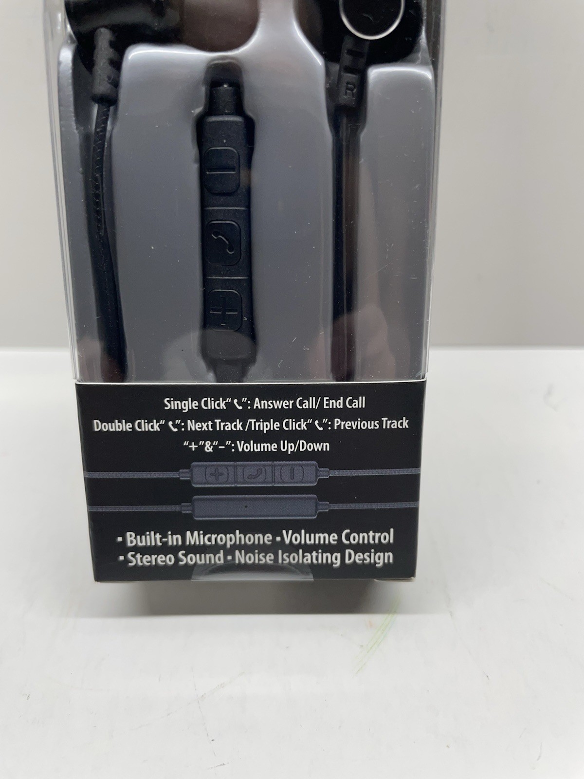 Wired Earbuds w/ USB-C to 3.5mm Adapter Mic Volume Control Noise Isolating Black