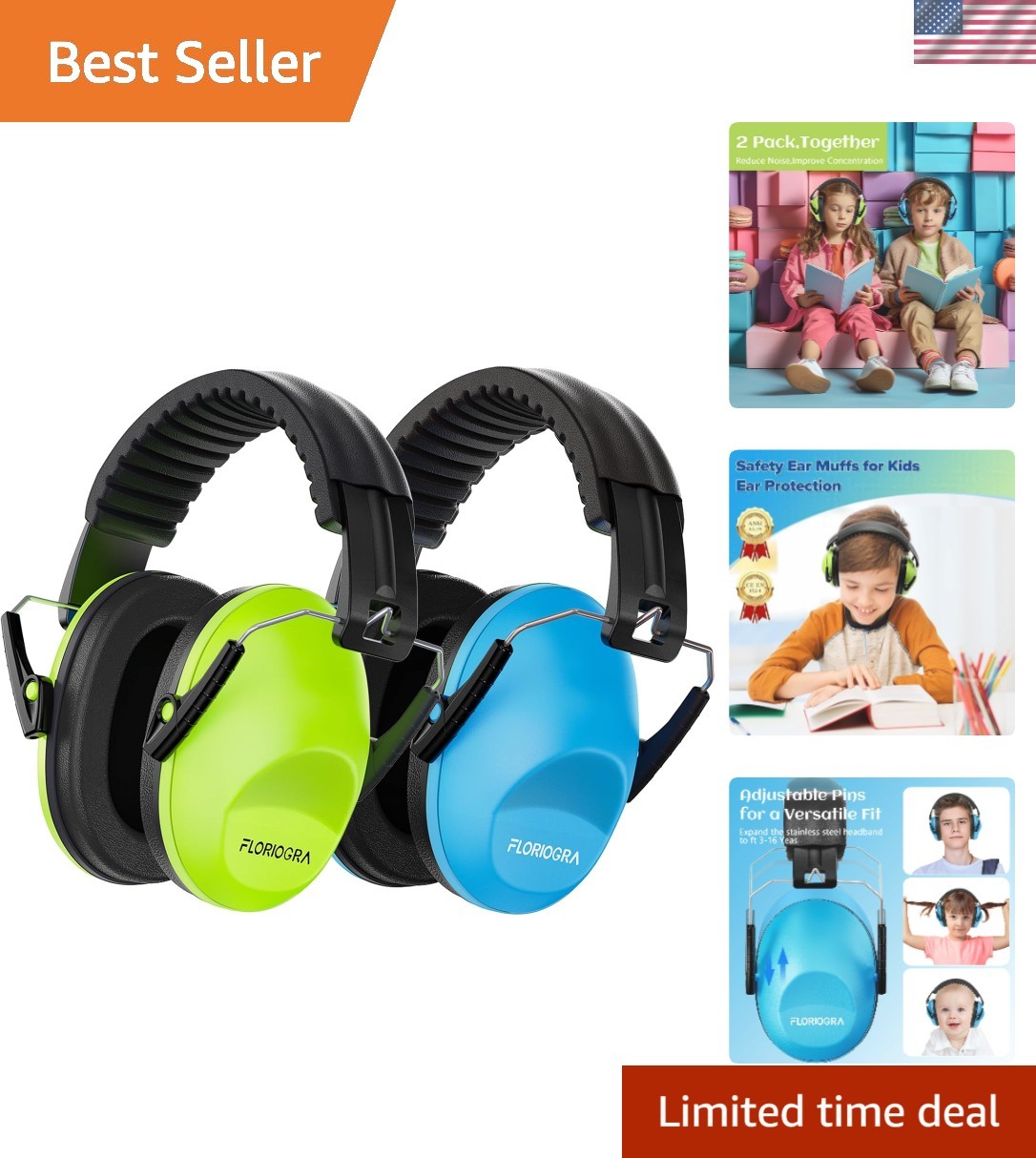 2 Pack Noise Cancelling Headphones for Kids – Perfect for Concerts & Events