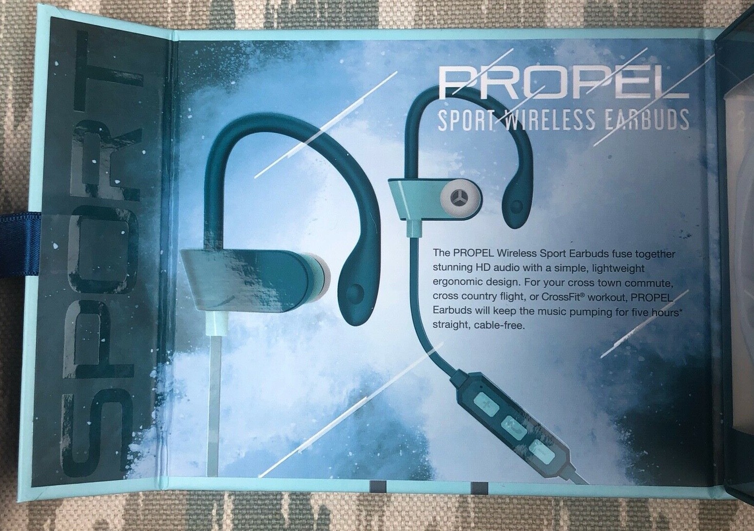 Merkury Innovations Propel Sport Bluetooth 4.2 Wireless Earbuds Black and Blue