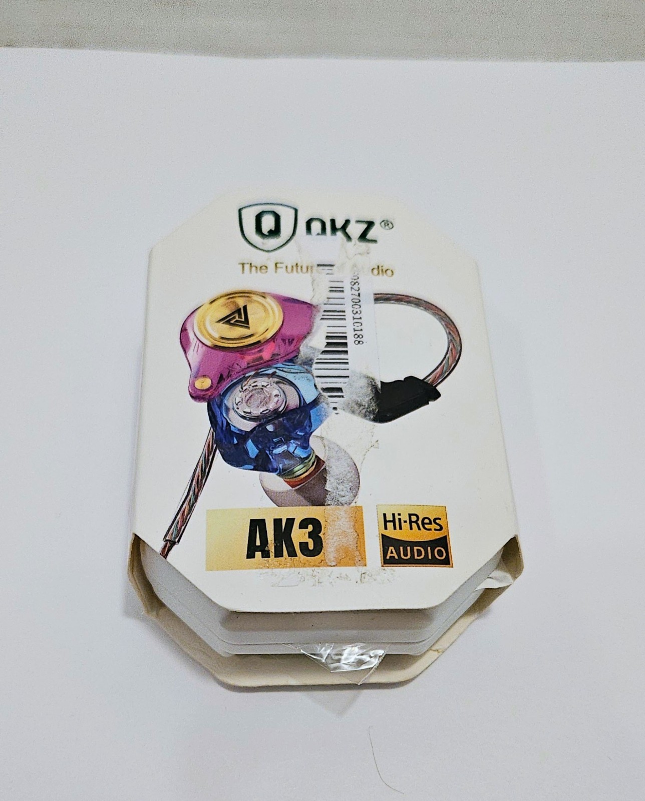 QKZ AK3 Hi-Res In-Ear Earbuds 10mm 3.5mm On-Cable Mic 1.2m Blue/Purple