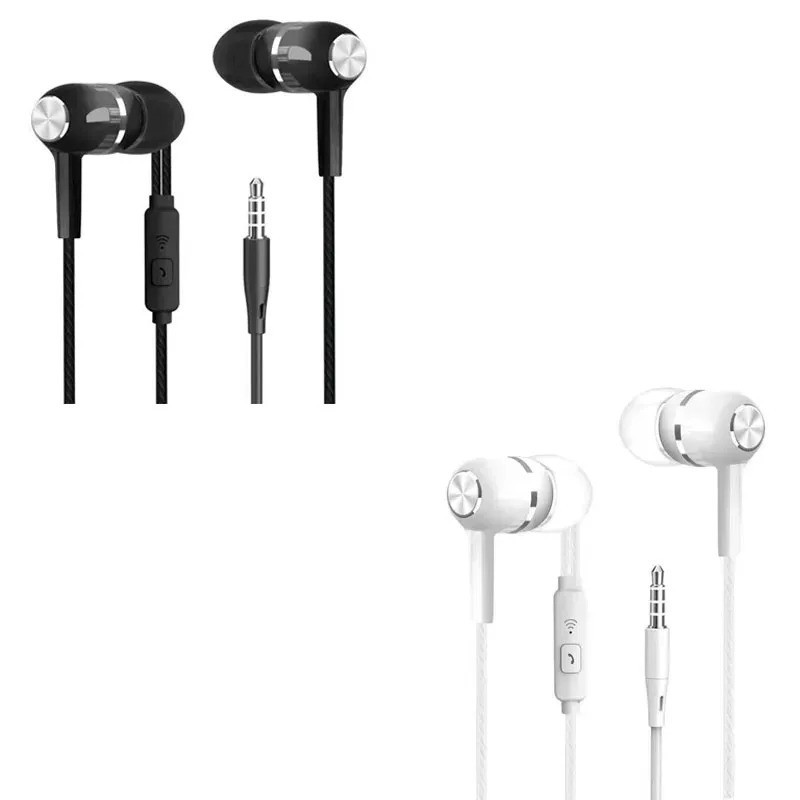 3.5mm Wired In Ear Earphones Headphones with Mic Stereo Earbuds for Phone PC