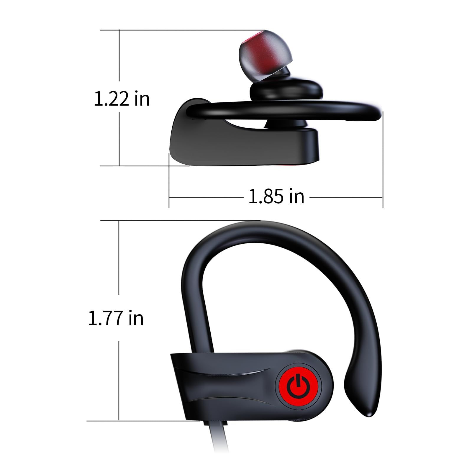 Boean Bluetooth Headphones, Wireless Headphones with 16 Hours m, Black