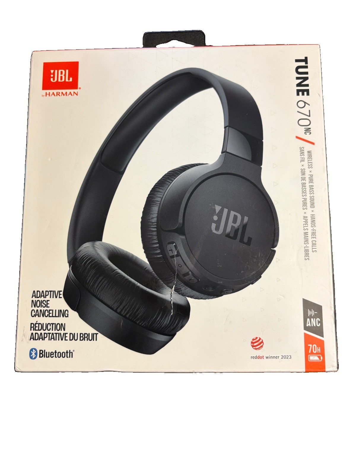 JBL Tune 670NC – Adaptive Noise Cancelling Wireless On-Ear Headphones – Black