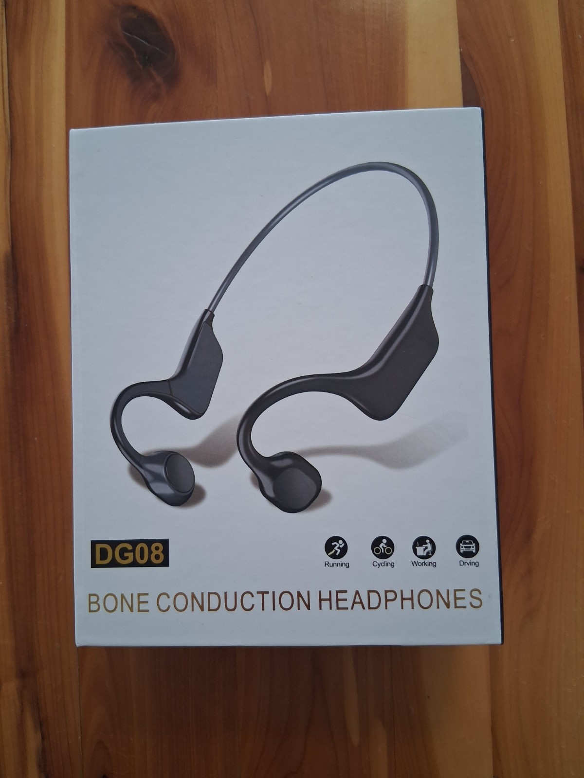 DG08 Bone Conduction Headphones Noise Reduction Bluetooth Titanium Frame Black