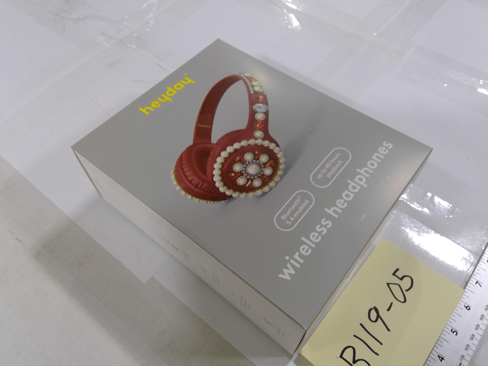 Heyday Wireless Headphones Bluetooth Red Jeweled 40 Hours Playback New Box