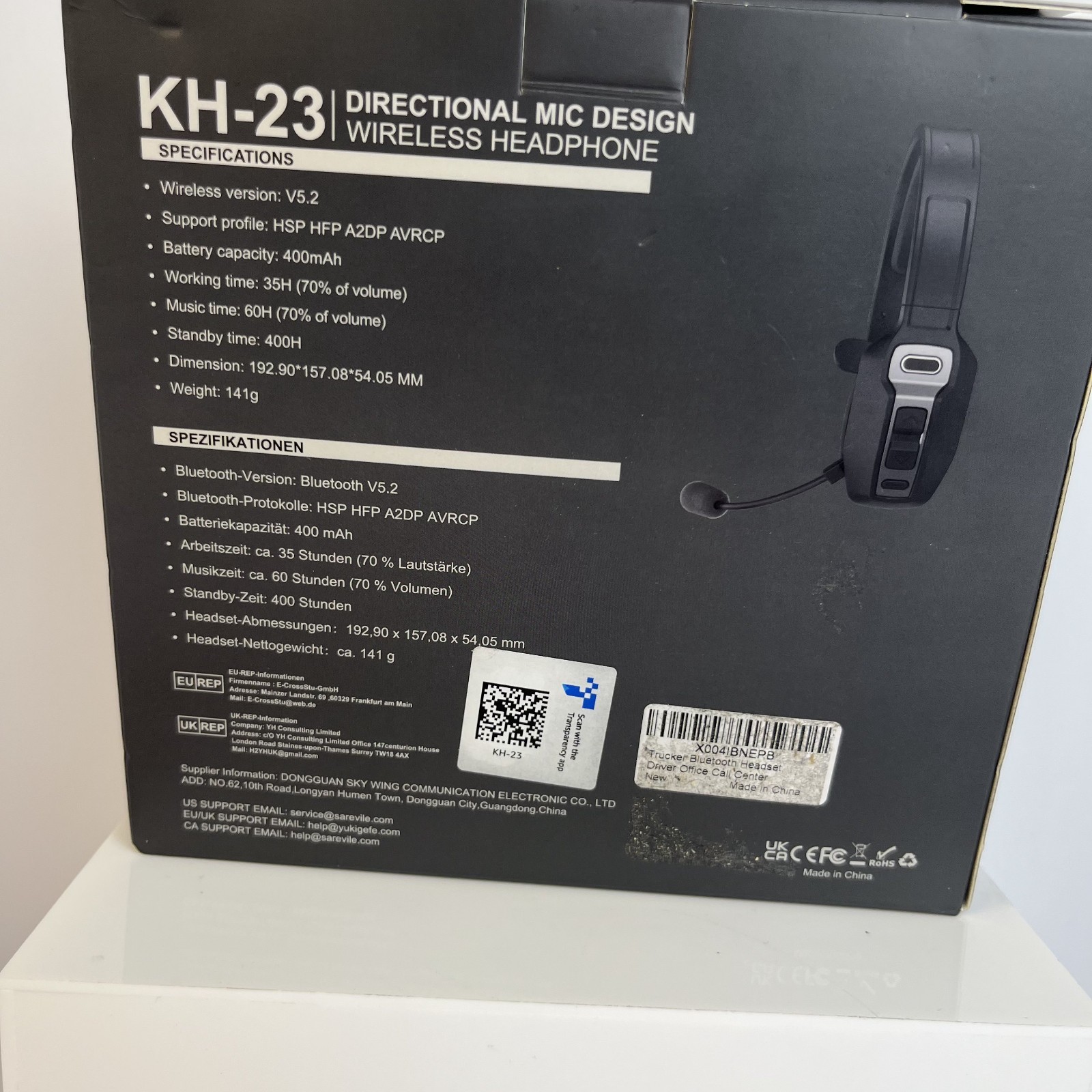 KH-23 Wireless Headphones with Directional Microphone Design New