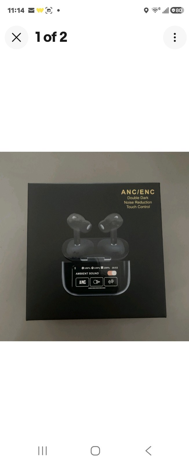ANC/ENC Double Dark Noise Reduction Touch Control Earphones Headphones Brand New