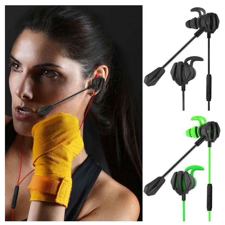 G6 Gaming Earbuds Wired 3.5mm Dual Mic In-Ear Headphones for PC Phone