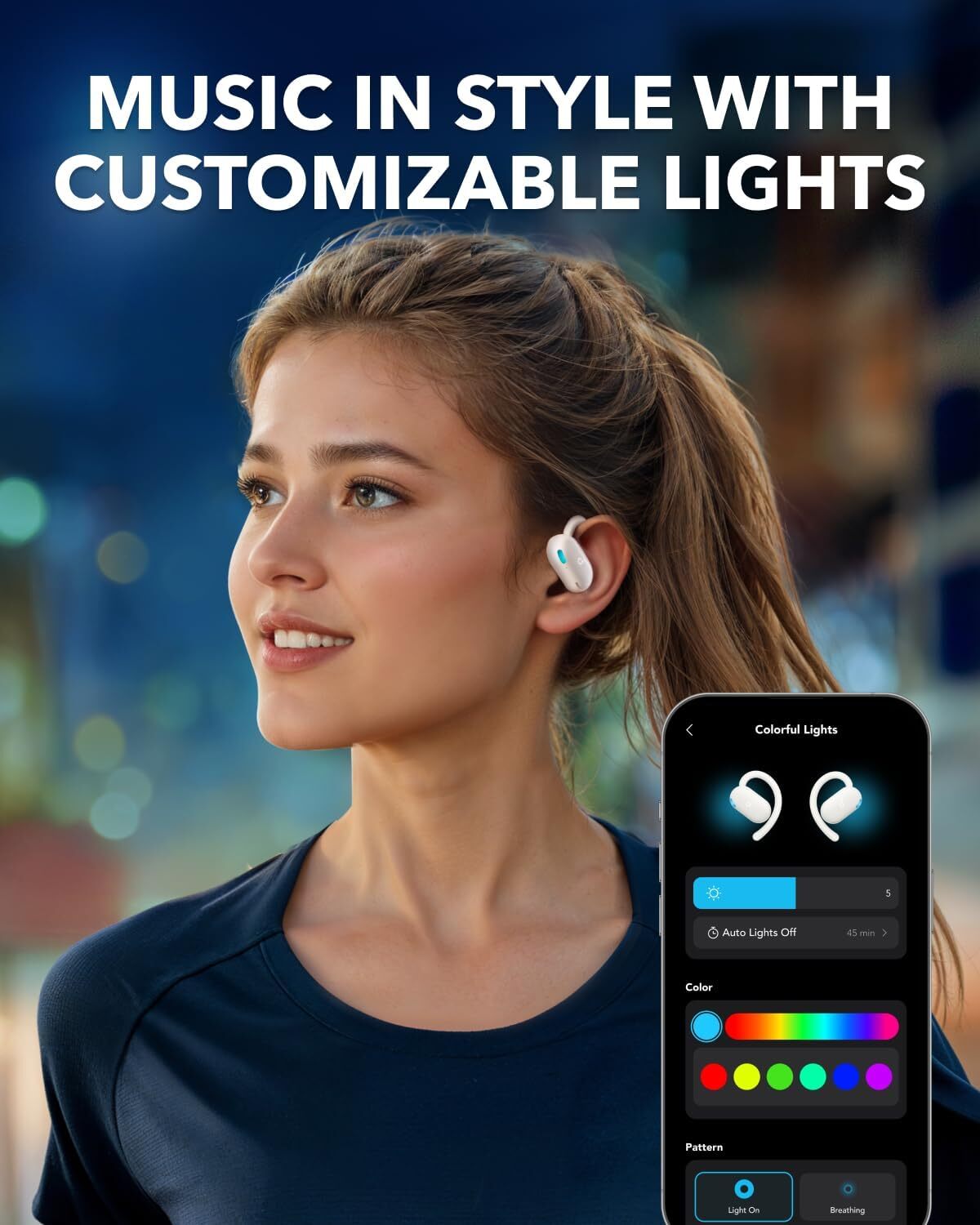 Soundcore V20i Open-Ear Headphones Snug Fit Ear Hooks Bassup Waterproof 36H Play