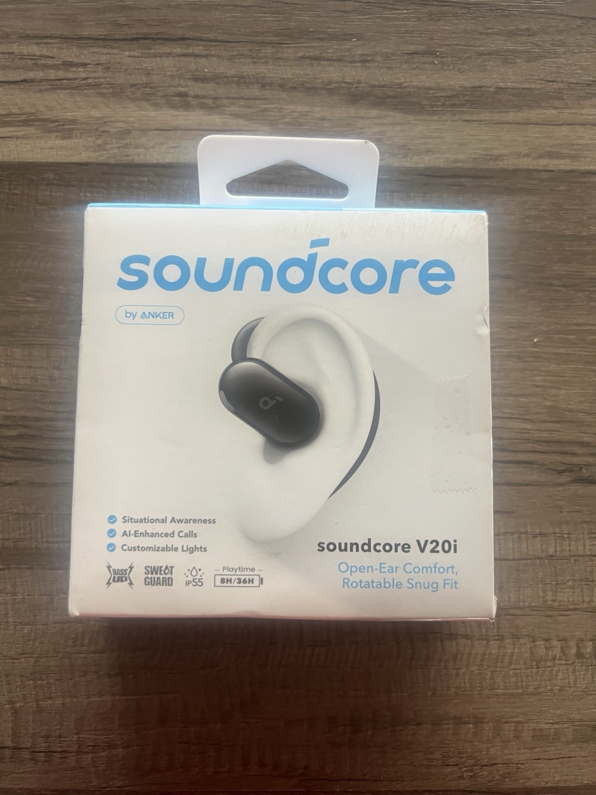 Brand new Soundcore V20I by Anker Open-Ear Headphones Adjustable Ear Hooks/w