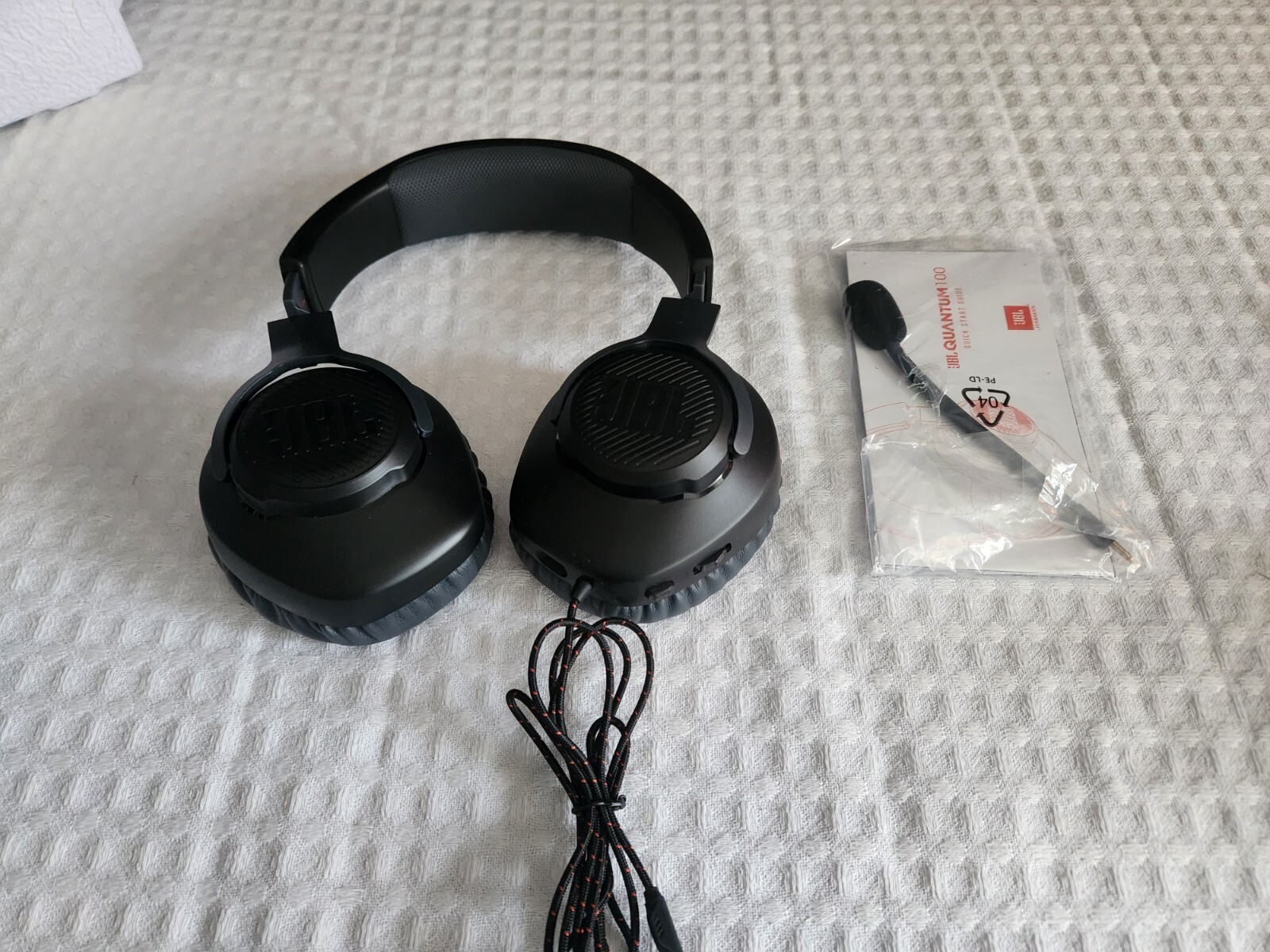 JBL Quantum 100 Wired Over-Ear Gaming Headset with Detachable Boom Mic – Black