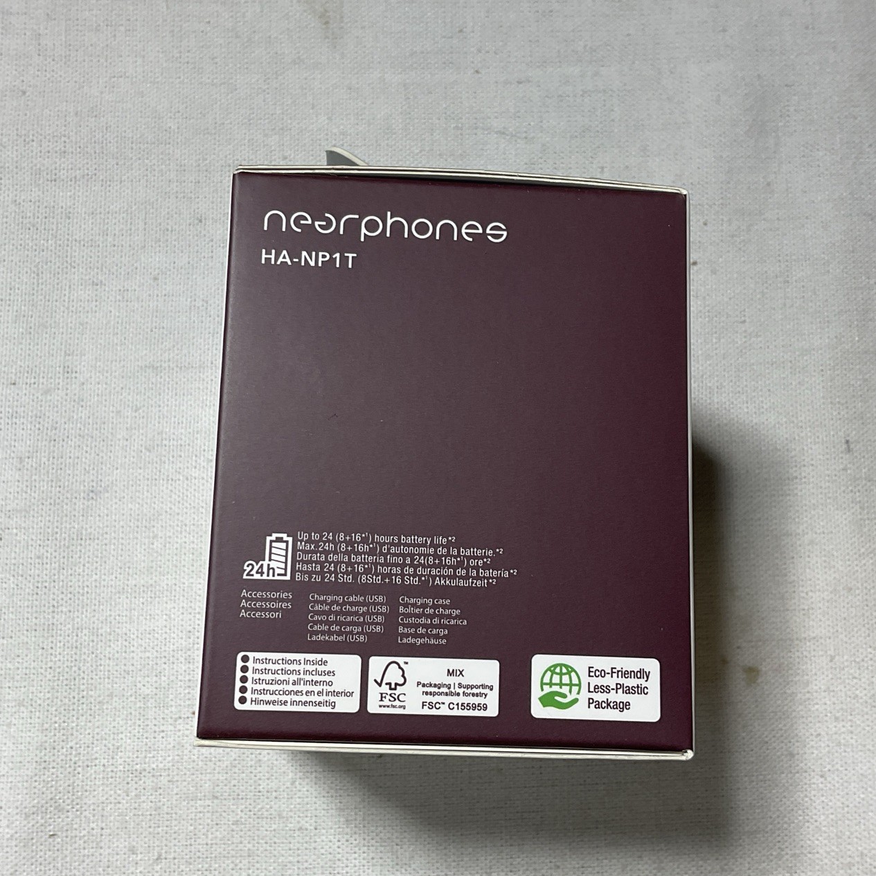 JVC HANP1T Nearphones Open Ear True Wireless Headphones – Maroon *NEW SEALED* A1