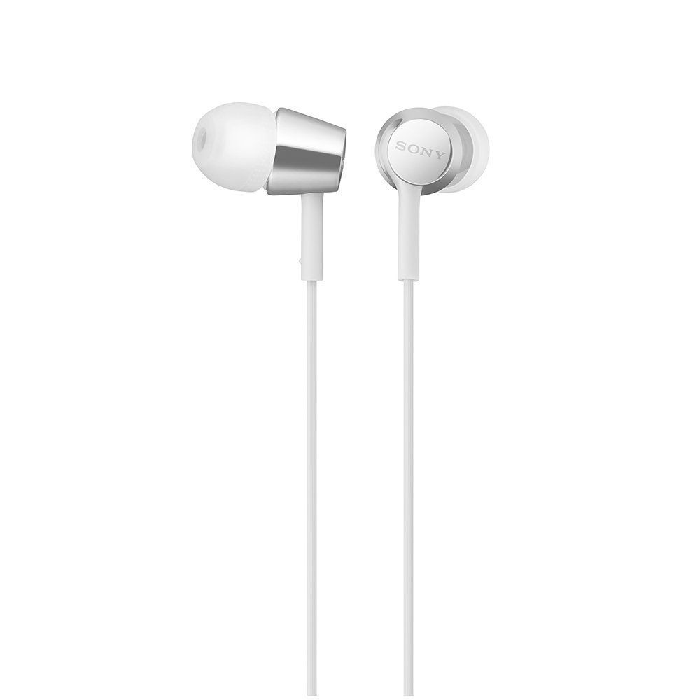 SONY MDR-EX155AP Closed Dynamic In-Ear Headphones In-line Remote Mic White NEW