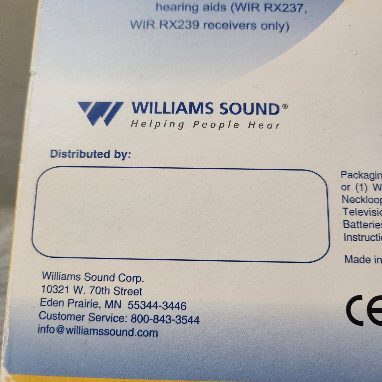 Williams Sound SoundPlus TV Infrared Listening System WIR 238 Under-the-Chin Set