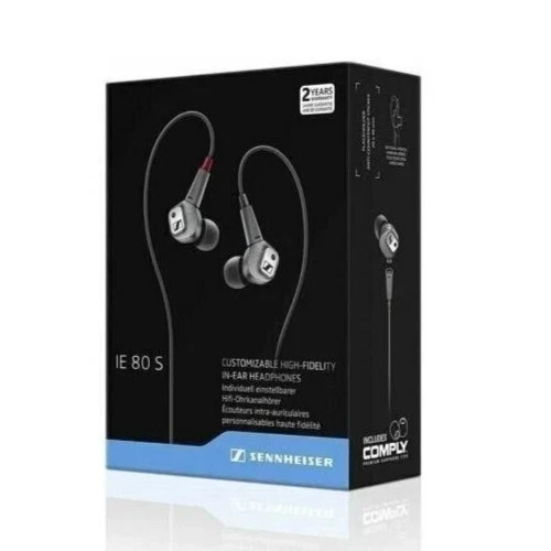 Sennheiser IE 80 S In-Ear High-Fidelity Wired Earphones Black Brand New & Sealed