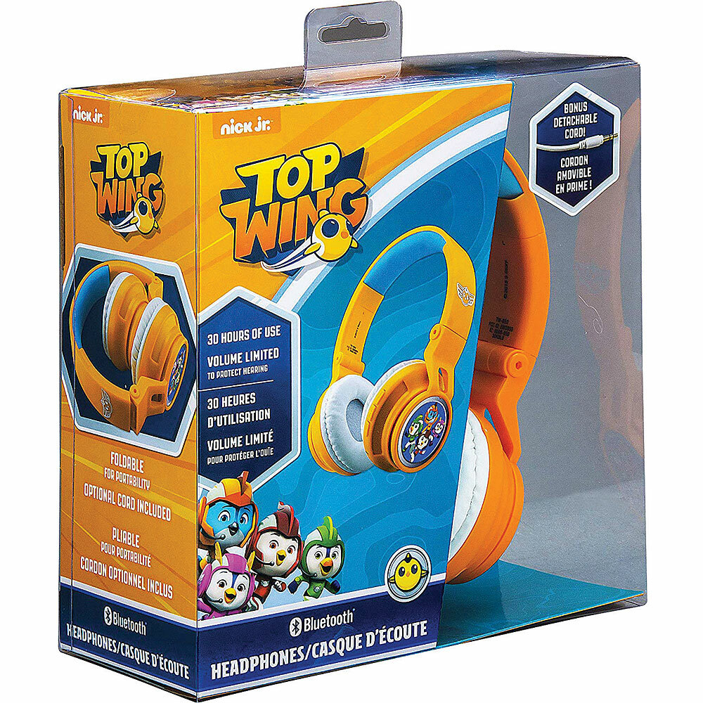 eKids Wireless Headphones for Kids, Bluetooth w/ Built In Mic – Top Wing Cartoon